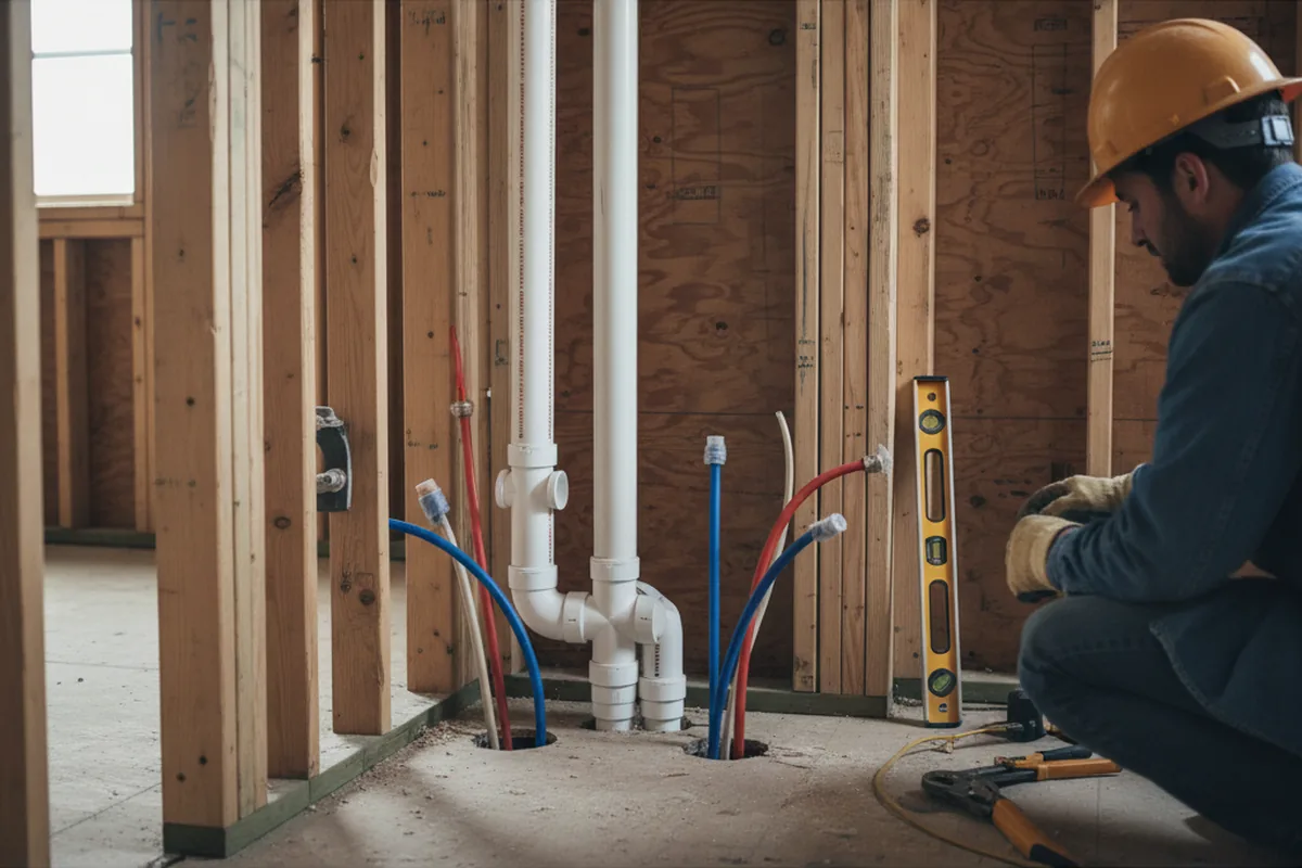 Drain and supply rough-in during Garbage Disposal Repair in Covington